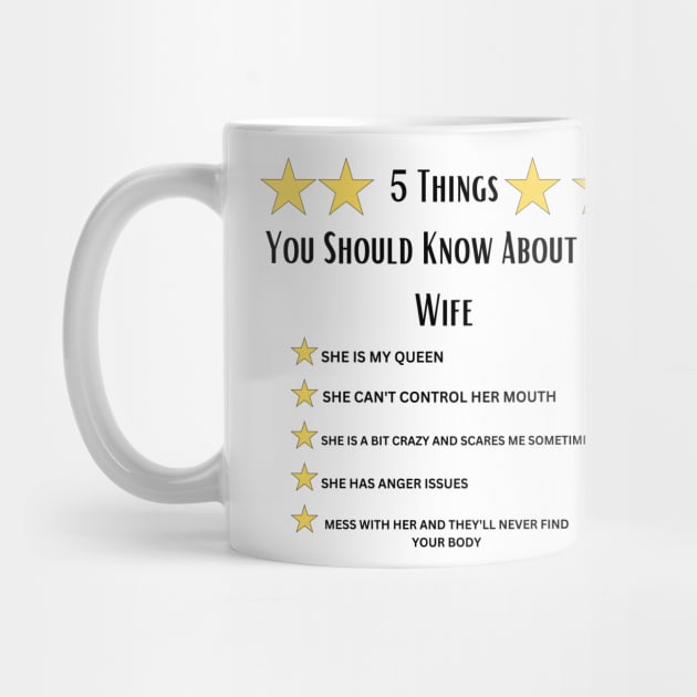 5 Things You Should Know About My Wife,Funny husband by Personalizedname